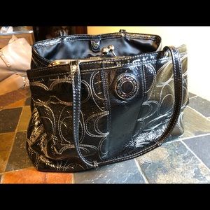 Coach Large Black Patent Bag